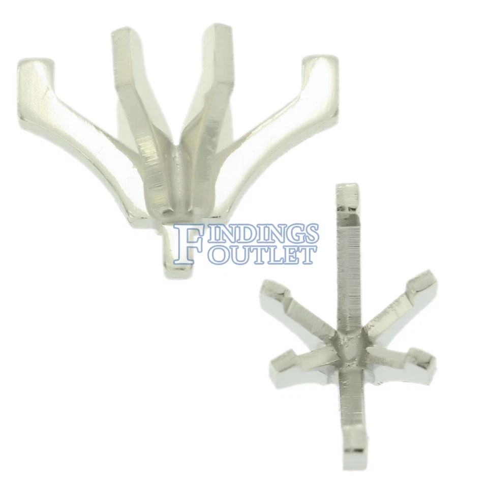 Ajuste de cabeza de clavija de 6 clavijas platino marquesa estilo estándar para piedra central EE. UU. Foto 4 de 4