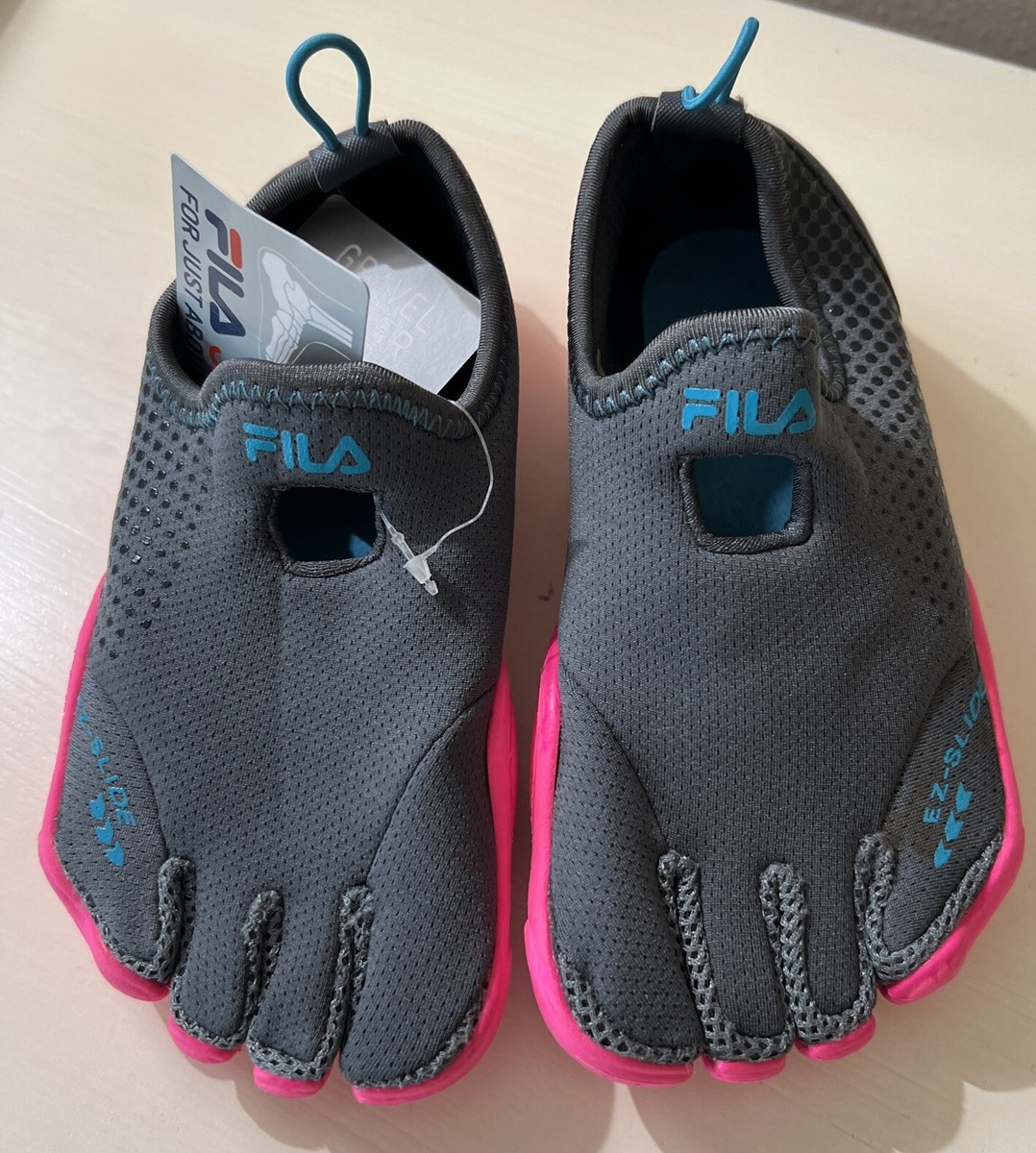 FILA Skele-Toes Beach Shoes Pink and Gray Kids Girls Water Sports