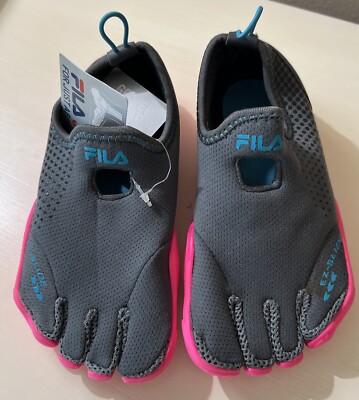 FILA Skele-Toes Beach Shoes Pink and Gray Kids Girls Water Sports