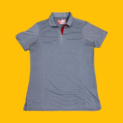 Chik-Fil-A Mens Medium Team Style Oobe Striped Button Employee Work Polo Shirt