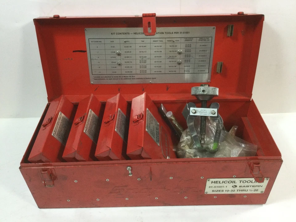 Kits de reparación de roscas HELICOIL (incompletos) con caja de herramientas original Foto 3 de 4