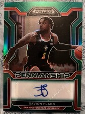 2022-23 Prizm Draft Picks College Penmanship Green Prizm #CP-SFL Savion Flagg
