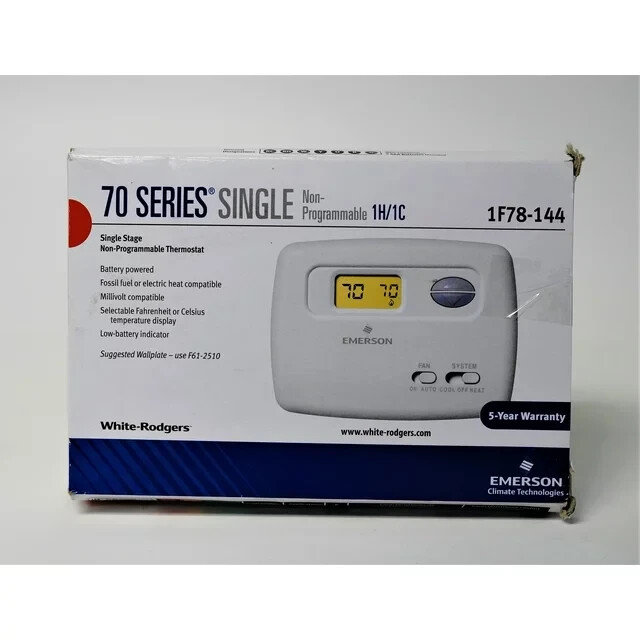Digital Thermostat White Rodgers 1F78144 70Series Single Stage