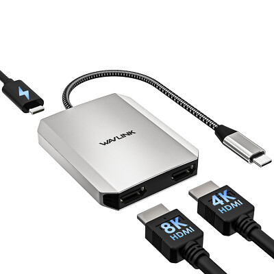 WAVLINK USB C to Dual 4K HDMI Adapter 87W/95W PD for - Main Image