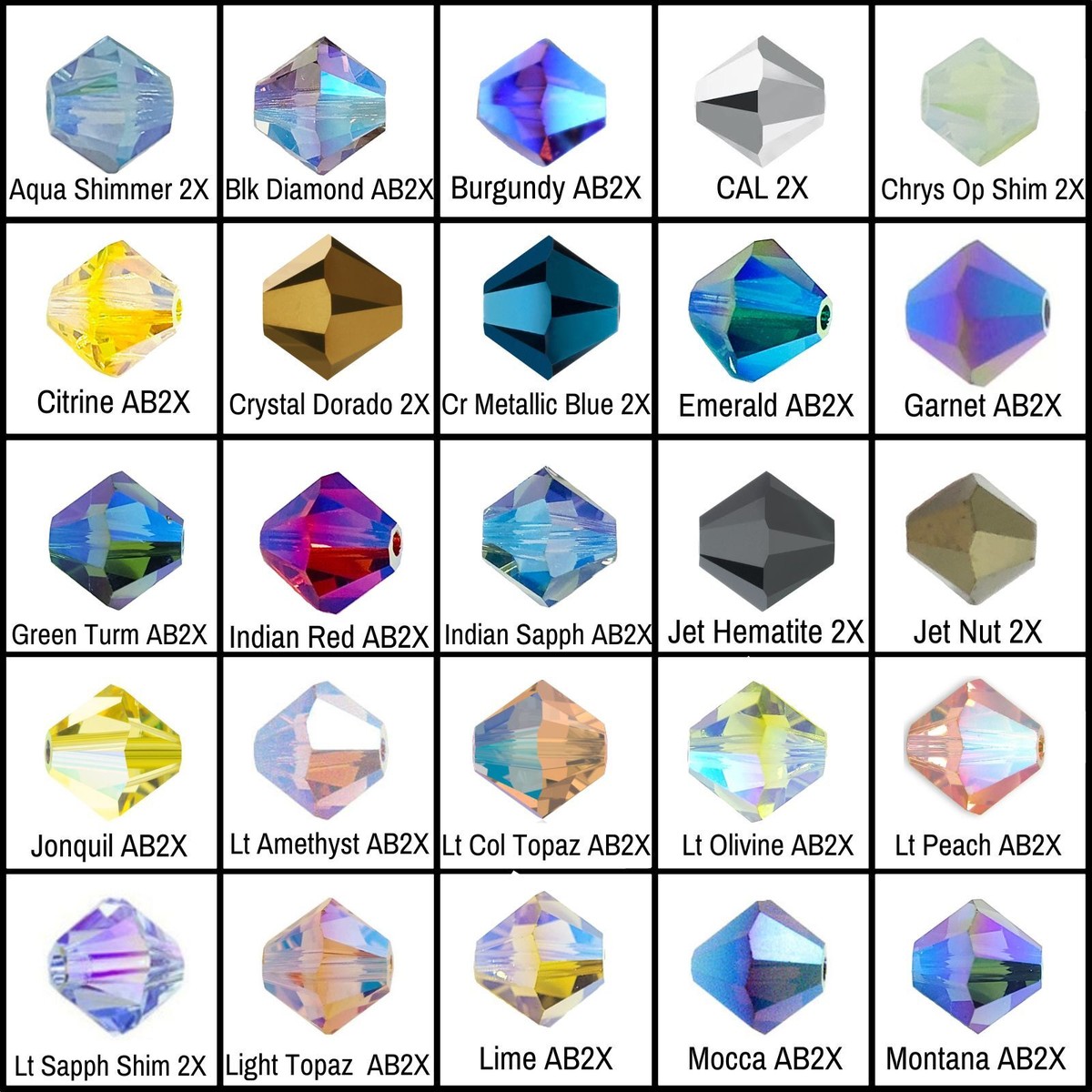 Swarovski 5328 Crystal Bicones AB2X/SHIMMER2X Part 1 *You Swarovski 5328 Crystal Bicones AB2X/SHIMMER2X Part 1 *You