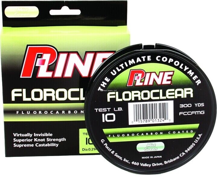 P-Line Floroclear Fishing Line 30# Test 260 Yds Mist Green P-Line Floroclear Fishing Line 30# Test 260 Yds Mist Green