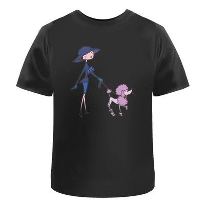 Unisex T-Shirt ''Smart Lady Walking Dog'' - 100% Baumwolle (S-XXL) (TA062252)