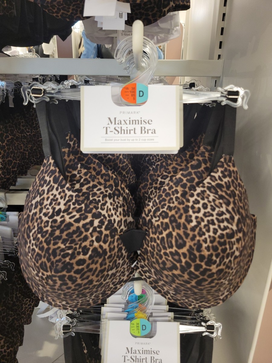 Reggiseno T-Shirt Primark Maximise Push Up Leopardato | B 34 | Fatto UK