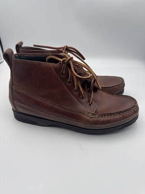Vintage EMS Leather Chukka Boots Sz 7.5 Brown Moc Toe 90s Y2K Hiking NARROW