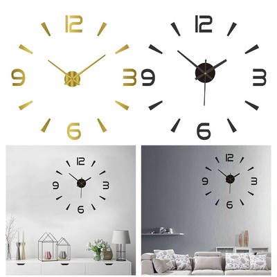 Große Wanduhr 3D -Spiegelwanduhr Kunstdekoration Moderne DIY -Uhr Für Wohnzimmer