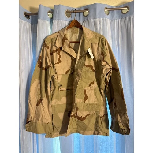 UNICOR Jacket Mens Large Desert Camouflage Combat Pattern Tan EUC US Military - product listing photo