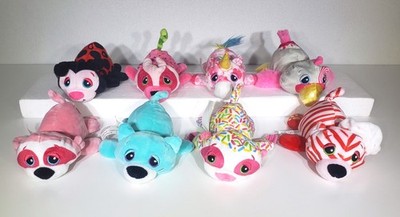 Cutetitos Lot of 8 Plush Bean Bag Stuffed Toys Sloth Ladybug Tiger Unicorn Lemur