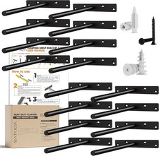 16 pcs 8" Heavy Duty Floating Shelf Brackets - Solid Steel Hidden Supports