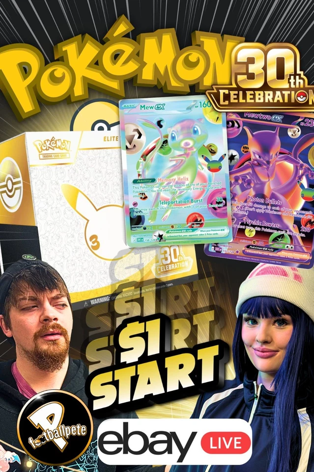 🎉$1 START POKEMON + 30th ANNIVERSARY🎉W/ PFOOTBALL
