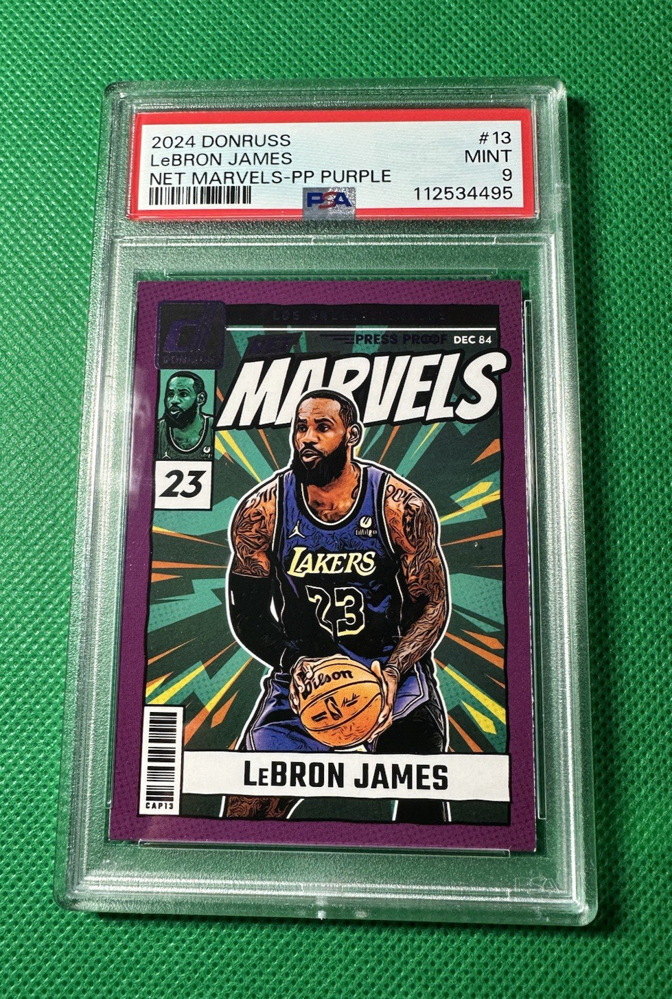 LeBron James NET MARVELS POP (2) 2024 PSA 9 PP PURPLE 2024 Don Russ Panini #13 view 5