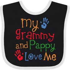 Inktastic Grammy And Pappy Love Me Baby Bib Childs Boys Girls Cute Clothing