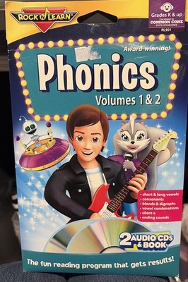 Phonics - Vols. 1 & 2 - Audio CDs & Book by Rock 'N Learn -NEW