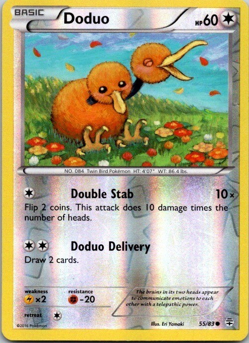 Doduo 55/83 Reverse Holo Pokemon XY Generations 2016 NM