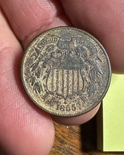 1865 Two Cent United States Of America Coin - Scarce Better Date - CLEAN - #BLM