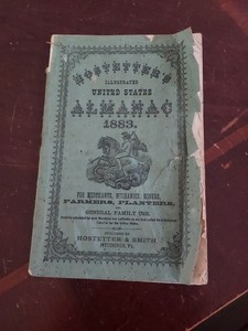 Vintage Hostetters Almanac 1883 Pittsburgh PA Bitters