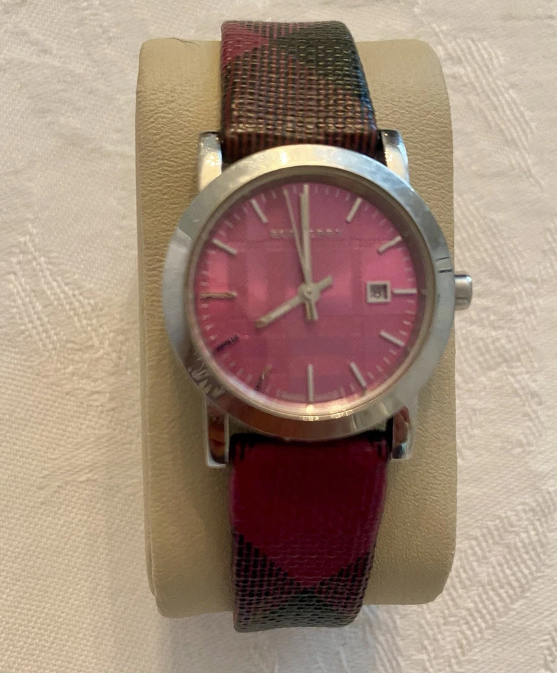 Burberry The City Heritage Nova Check Pink Plaid Swiss Quartz 50M Watch BU1793 - image 2 of 4