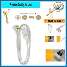 SlimLine Indoor Flat Plug Extension Cord 3 ft  Listed White