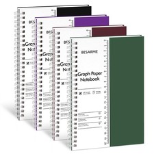 Pack of 4 A5 graph paper notebooks