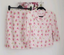ESCADA Pink Rose Polka Dot Skirt Suit - Size 40 UK 12 Wedding Silk Blend