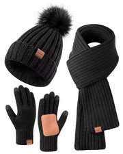 Winter Beanie Hat Scarf Gloves Set for Women, Winter Hats for Women Fleece Li...