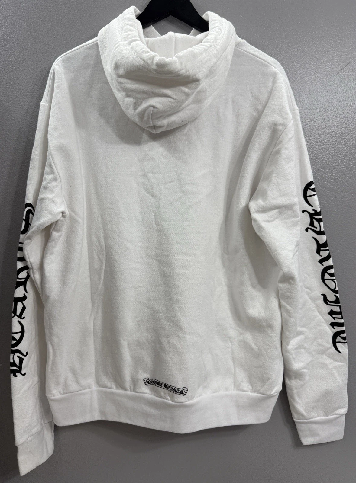 Felpa con cappuccio e zip Chrome Hearts logo verticale FU