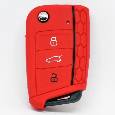 Auto Klapp Schlüssel WABE Hülle Rot für VW GOLF 7 SEAT LEON SKODA OCTAVIA SUPERB