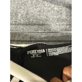 Victoria's Secret PINK Yoga Flare Pants Black Sequin Foldover Waist Women Medium