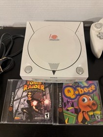 SEGA Dreamcast Grey Console HKT-3020 Bundle: Controller & Cords With Games Teste
