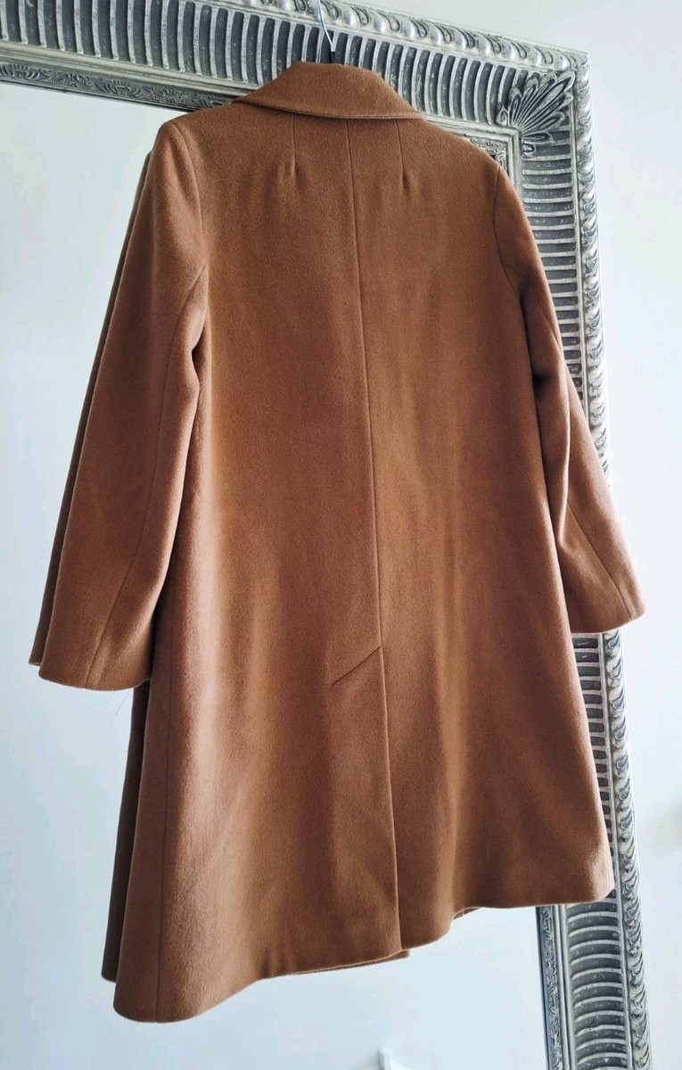 FLEURETTE STUDIO Wool Blend Single Breasted Coat In Camelo Camel US 6 Org $899 View 3