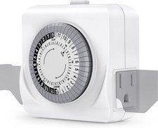 Timers for Electrical Outlets Indoor, Dual 3 Prong Outlet, 24-Hour Plug-In Mecha