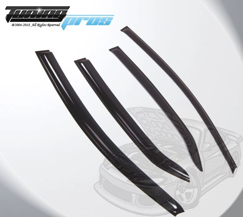 For Toyota Yaris Sedan 2007-2012 Smoke Window Rain Guards Visor 4pcs Set - Image 2 of 3