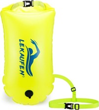 Swim Buoy Open Water Swimmers   28L Waterproof Dry Bag Tow Float W/ Dual Air