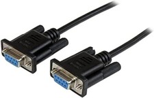 Image of StarTech.com 1m Black DB9 RS232 Serial Null Modem Cable F/F - DB9 Female to Fem