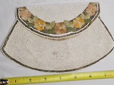 Vintage French Art Nouveau Hand-Beaded Purse  Early 20th Century Evening Clutch