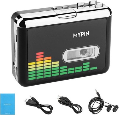 MYPIN Kassetten-Spieler und MP3 Konverter, Tragbar, USB, Stereo, LCD, 184 g