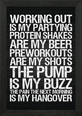 Working Out Is My Partying Gerahmtes Wandbild Poster Leinwanddruck Bild