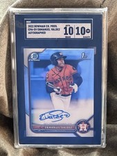 2022 Bowman Chrome CPA-EV Enmanuel Valdez 1st Auto SGC 10 Houston Astros MLB