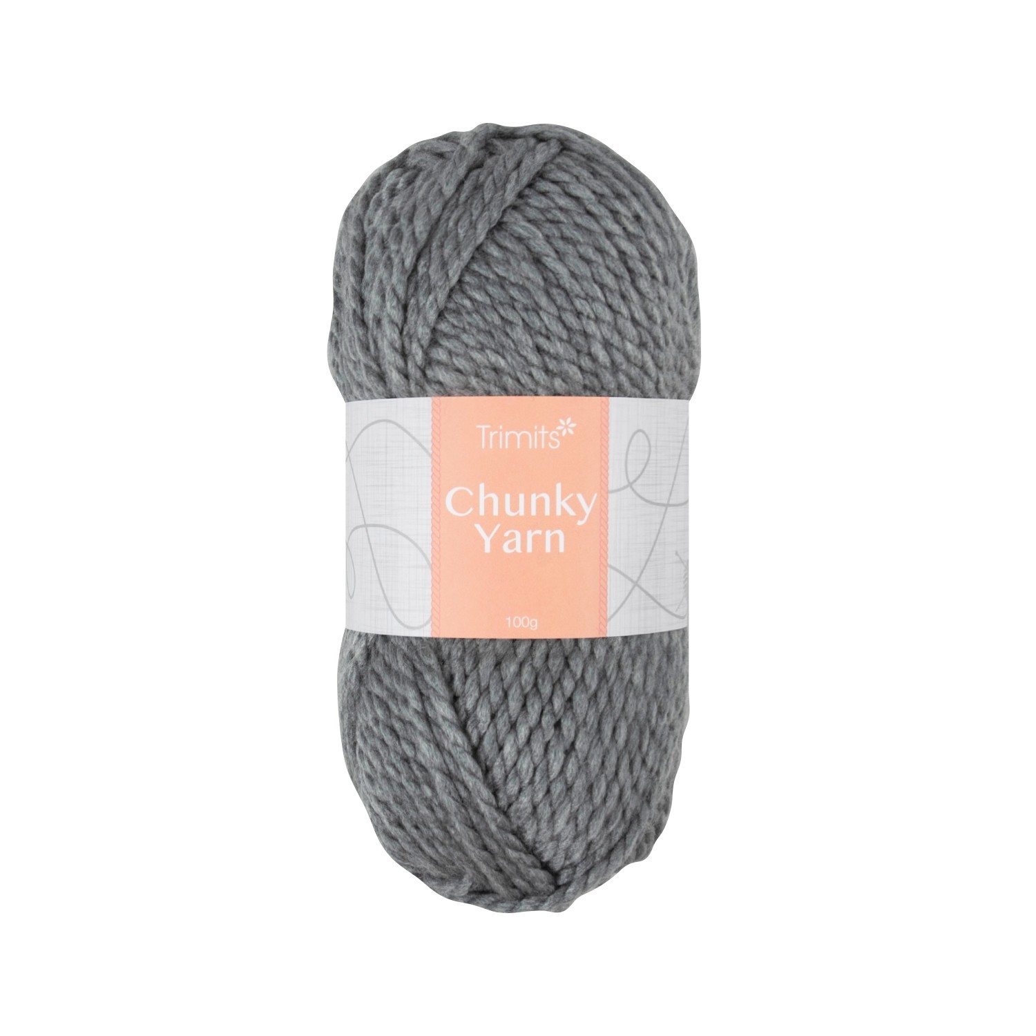Trimits: Knitting Yarn: Chunky: 100g: Grey: 100m