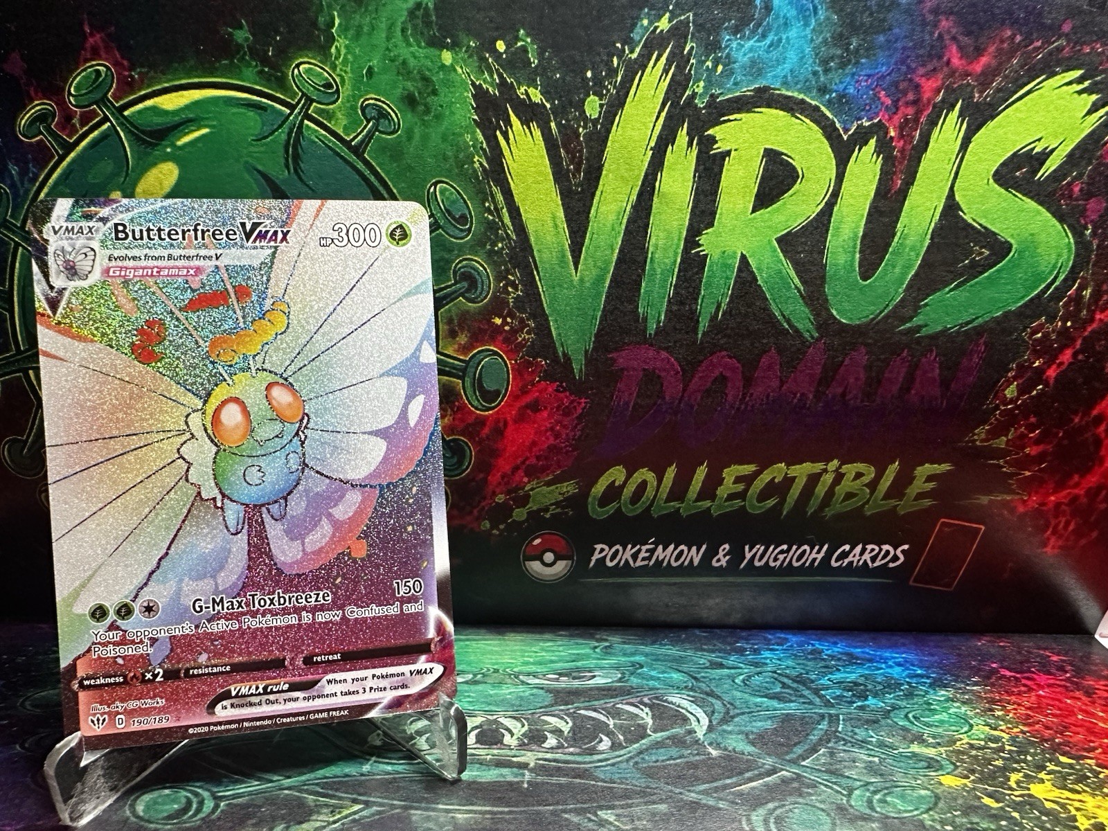 Butterfree Vmax 190/189 Darkness Ablaze Rainbow Secret Rare Near Mint