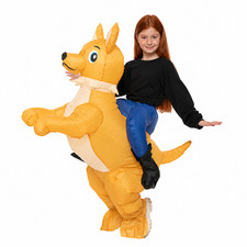 Inflatable Dog Costume Halloween Blow Up Suit Kids Yellow Puppy New