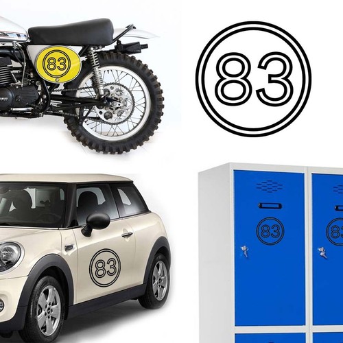 Register Number Sticker Sticker Vinyl Number 83 Version VII | eBay