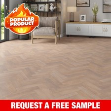 💨 50SQM Pallet Deal* 20mm Washed Grey Oak Herringbone Engineered Wood Flooring