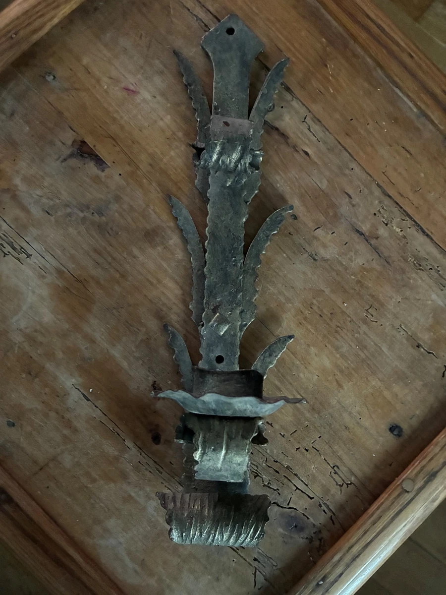 Paire D'appliques Anciennes Fer Forgé - 3 Lumières - Italie XXe - Originales