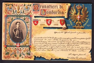 REGGIMENTALI 74° REGGIMENTO FANTERIA GRANATIERI DI LOMBARDIA fp vg. 1915