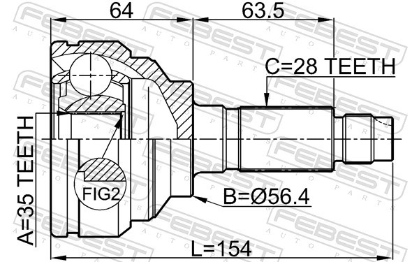 Fits FEBEST 0510-MPVLW3 EXTERNAL CRANK JOINT MAZDA MPV LW 1999-2003 E ⭐UK Stock⭐
